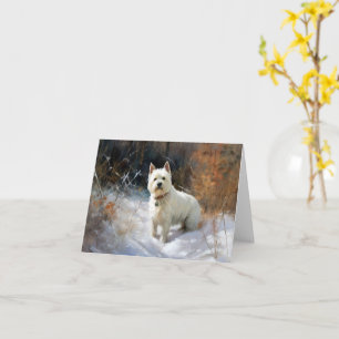 Carte West Highland White Terrier Laissez Tomber la Neig