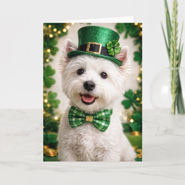 Carte West Highland White Terrier St. Patrick’s Day Card (Devant)