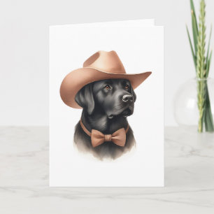 Carte Western Cowboy Black Lab Vide Salutation