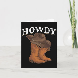 Carte Western Cowboy Boots Cowboy Casquette Howdy Cowboy