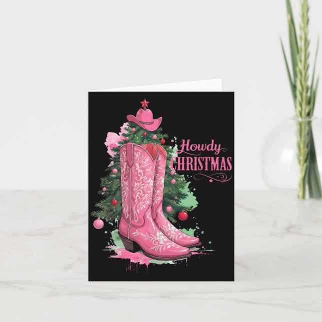 Carte Western , Howdy Christmas And Tree, Nk Cowboy Boot (Devant)