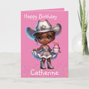 Carte Western Little Cowgirl First Birday Custom