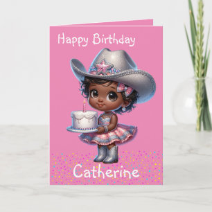 Carte Western Little Cowgirl First Birday Custom