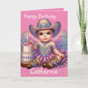 Carte Western Little Cowgirl First Birday Custom