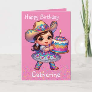 Carte Western Little Cowgirl First Birday Custom