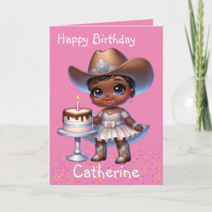 Carte Western Little Cowgirl First Birday Custom
