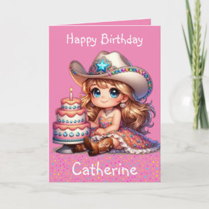 Carte Western Little Cowgirl First Birday Custom