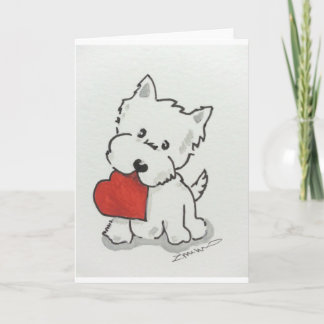 Carte Westie avec coeur