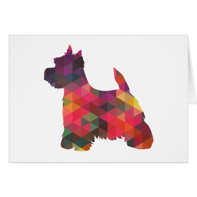 Carte Westie couleur Motif géométrique Silhouette (Devant horizontal)
