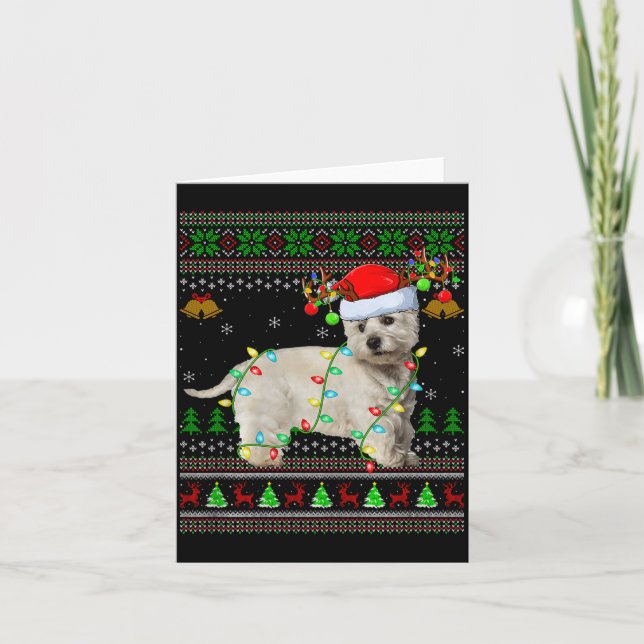 Carte Westie Dog West Highland Terrier Ugly Christmas Sw (Devant)
