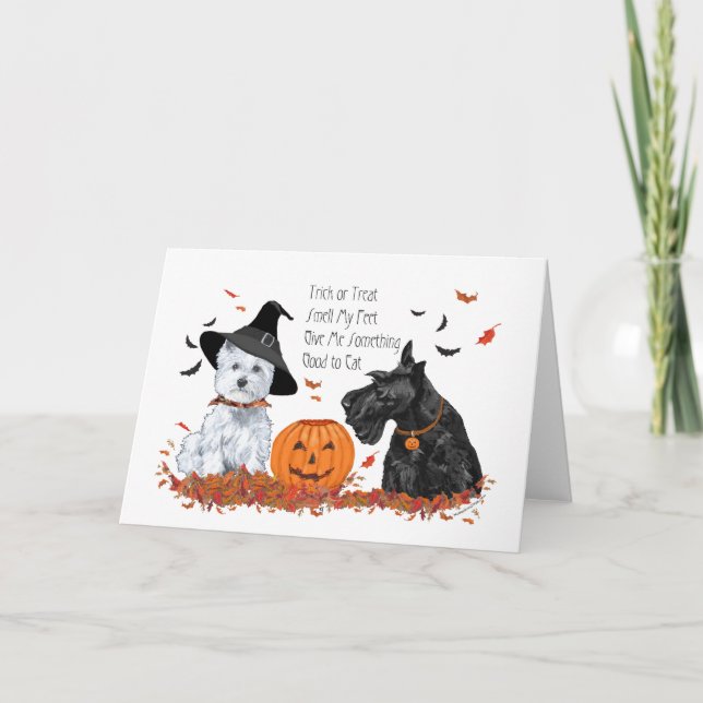 Carte Westie et Ecosse Halloween (Devant)