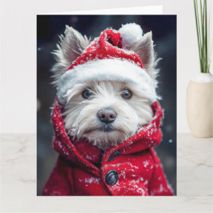 Carte Westie festif dans la neige