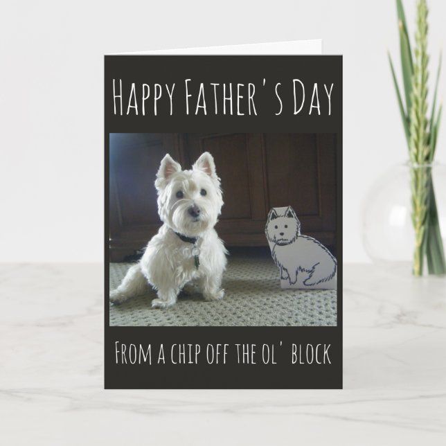 Carte Westie Fête des Pères "Fils à papa" (Devant)