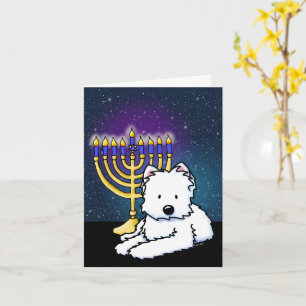 Carte Westie Hanoukka Menorah