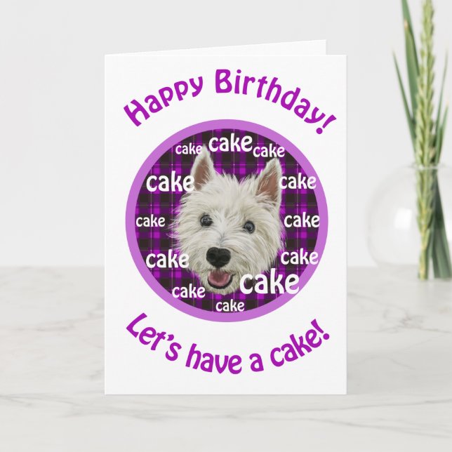 Carte Westie, joyeux anniversaire, nous a laissés ont le (Devant)