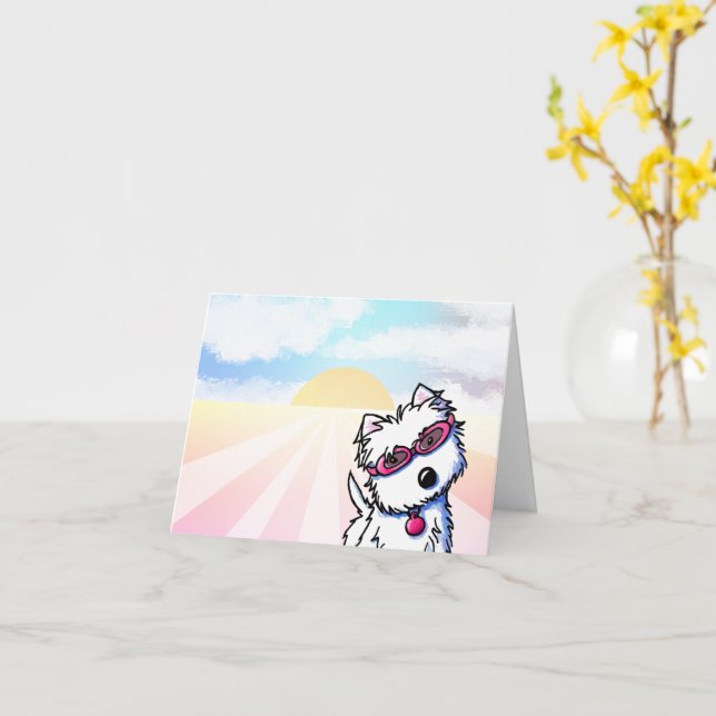 Carte Westie Soleil d'été (Fleur jaune)