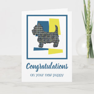 Carte Westie Terrier Chien chiot Félicitations Salutatio