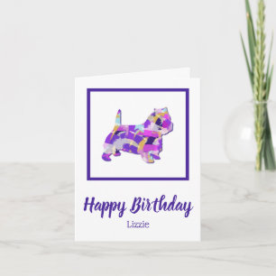 Carte Westie Terrier Chien Cute Silhouette Purple PY&B