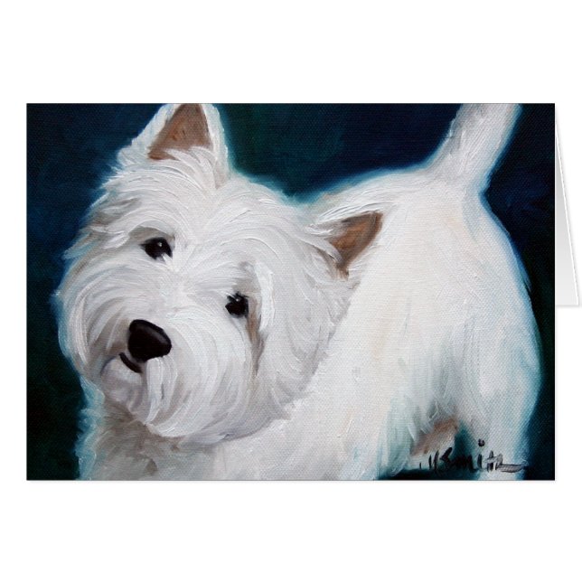 Carte Westie West Highland Terrier Dog (Devant horizontal)