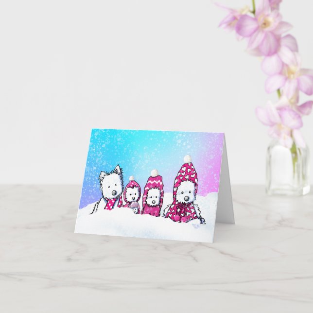 Carte Westies d'hiver dans la neige (Orchidée)