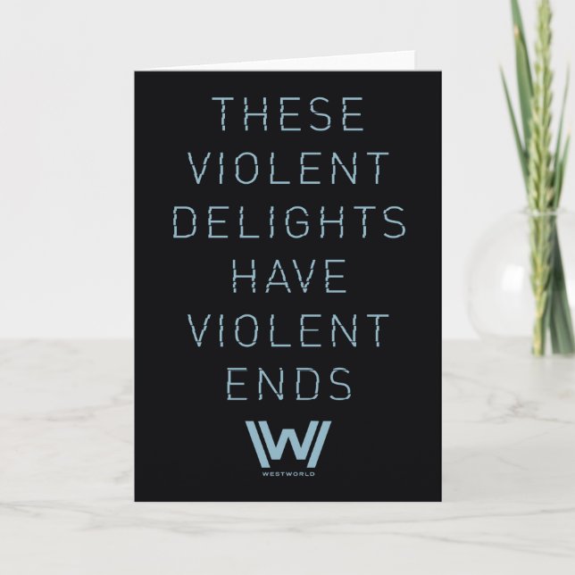 Carte Westworld | Citation de typographie "Plaisirs viol (Devant)
