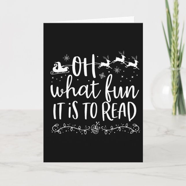 Carte What Fun It Is To Read Librarian Christmas Book (Devant)