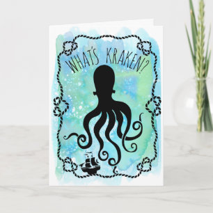 Carte Whats Kraken Cute Nautical Pun   Hello Missing You