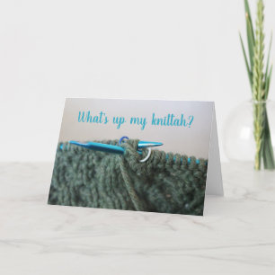 Carte "What's Up Knitter" Funny