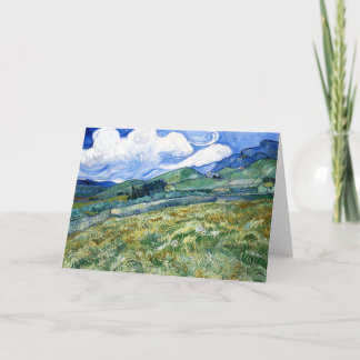 Carte Wheatfield et Mountains, Vincent Van Gogh