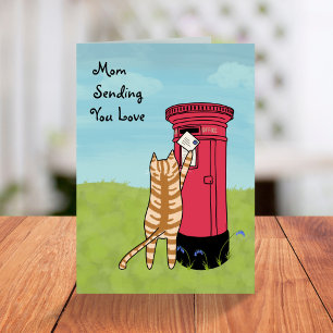 Carte Whimsical Cute Chat Envoi Amour Fête des mères