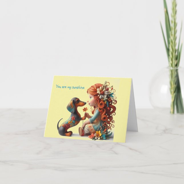 Carte Whimsical Dachshund Toute Occasion (Devant)