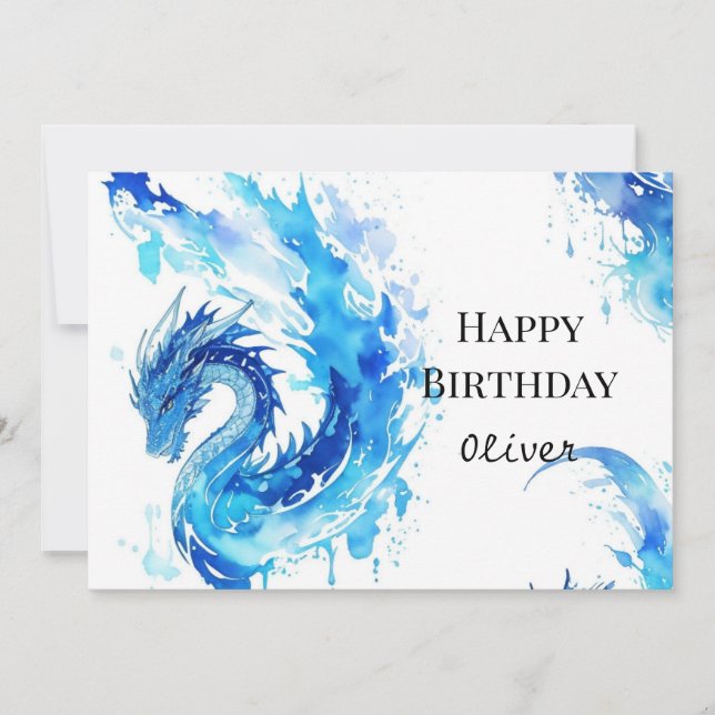 Carte Whimsical Digital Dragon Anniversaire (Devant)