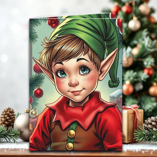Carte Whimsical Elf | Personalized Christmas (Créateur téléchargé)