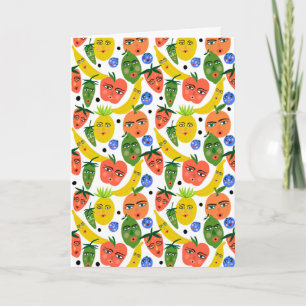Carte Whimsical Funny Motif de salade de fruits