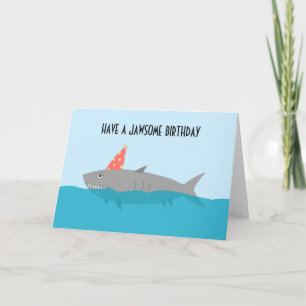 Carte Whimsical Jawsome Shark Pun Anniversaire Célébrati