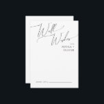 Carte Whimsical Minimal Script Mariage well Wives<br><div class="desc">Cette carte de voeux de mariage de script minimaliste est parfaite pour votre mariage boho classique simple noir et blanc minimal moderne. Le design se compose de calligraphie élégante, délicate et romantique écrite à la main et de typographie chic et formelle. Le look se marie bien avec n'importe quelle saison...</div>