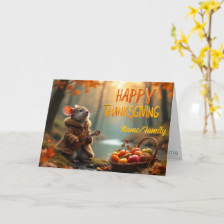 Carte Whimsical Mouse Thanksgiving – Autumn Forest Celeb