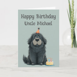 Carte Whimsical Newfoundland Dog Birthday Card