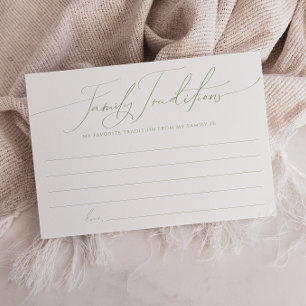 Carte Whimsical Sage Green Family Traditions Card