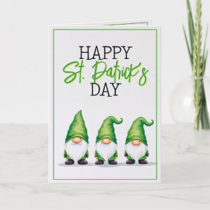 Carte Whimsical Three Green Gnomes St Patrick's Day