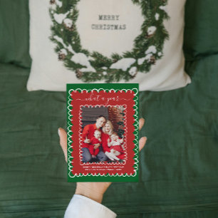 Carte Whimsical What a Year Photo Collage Noël