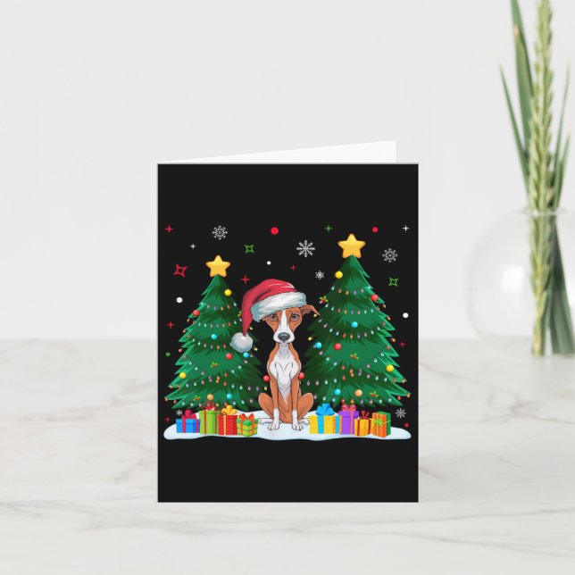 Carte Whippet Amoureux de les chiens Santa Hat Ugly Chri (Devant)