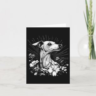 Carte Whippet Amoureux des chiens style rétro tatouage