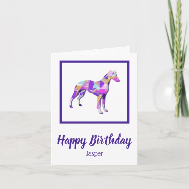 Carte Whippet italien Greyhound Dog Silhouette PPY&B (Devant)