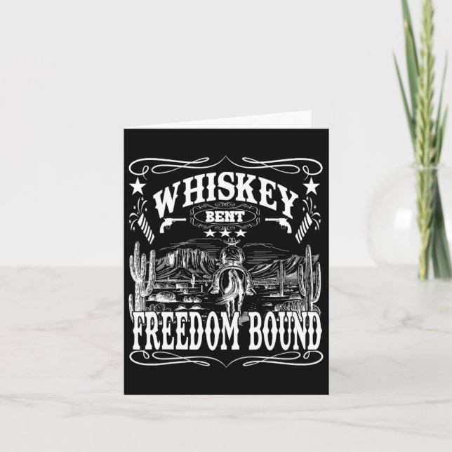 Carte Whiskey Bent Freedom Bound Cowboy Américain (Devant)