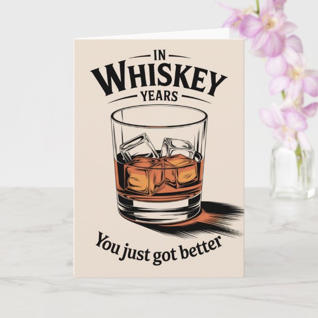 Carte Whiskey Birthday Card Birthday Card pour lui Papa (Orchidée)