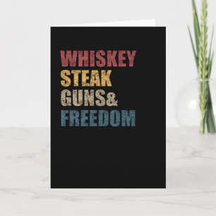Carte Whiskey Steaks Armes À Feu Et Liberté États-Unis D
