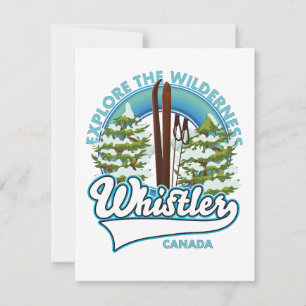 Carte Whistler Canada, explorer la nature, logo ski