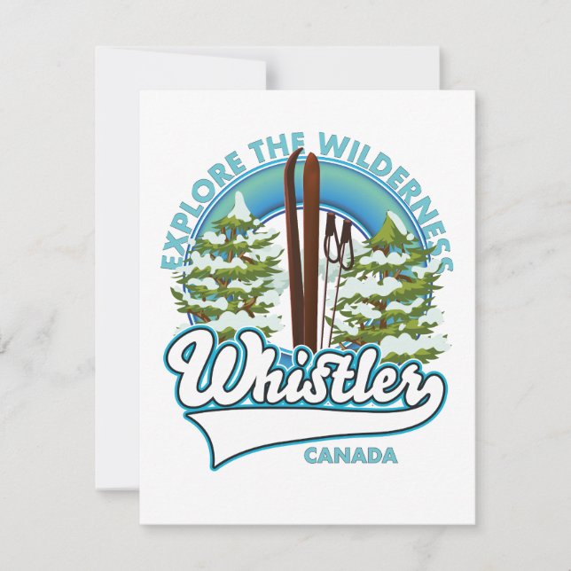 Carte Whistler Canada, explorer la nature, logo ski (Devant)