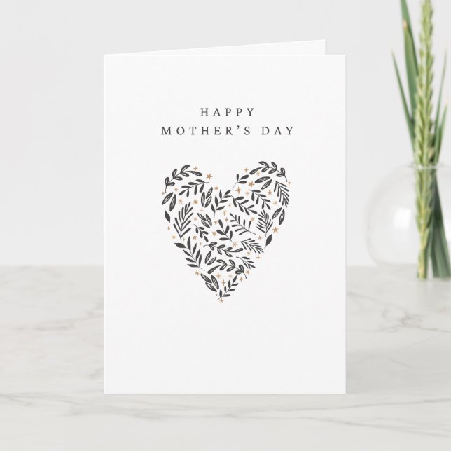 Carte White Aesthetic Mother's Day Greeting Card (Devant)